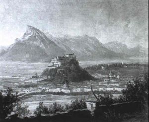 Blick Auf Salzburg Mit Der Historischen Burganlage by Hans Maurus