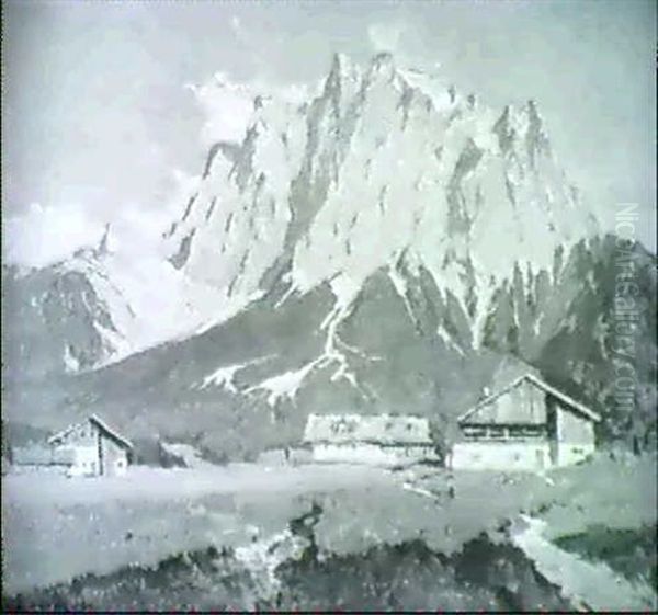 Blick Auf Die Zugspitze Von Dem Stadtchen Ehrwald - view 1