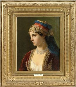 Portrait Einer Jungen Dame, In Prunkvollem Gewand by Henriette Maurus