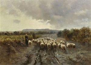 Two Shepards Guiding Their Sheep by Anton Mauve