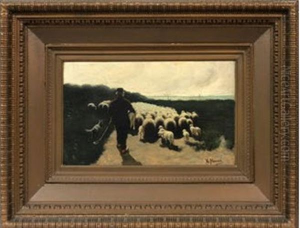 Shepherd With Flock by Anton Mauve