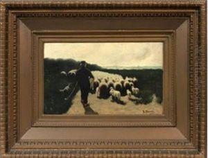 Shepherd With Flock by Anton Mauve