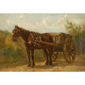 Waiting; Cow Grazing (2 Works) by Anton Mauve