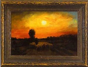 Shepherd Tending To His Flock by Anton Mauve