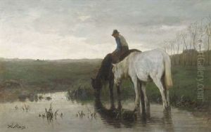 Chevaux Sortant De L'abreuvoir by Anton Mauve