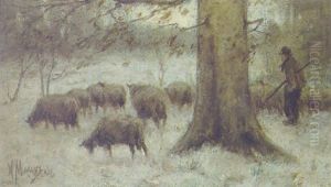 Schafherde Im Winter by Anton Mauve