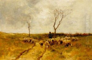 A Shepard With His Flock by Anton Mauve