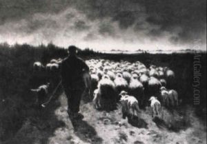 Shepherd With Flock by Anton Mauve