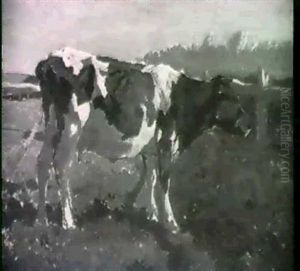Lone Cow In A Field by Anton Mauve