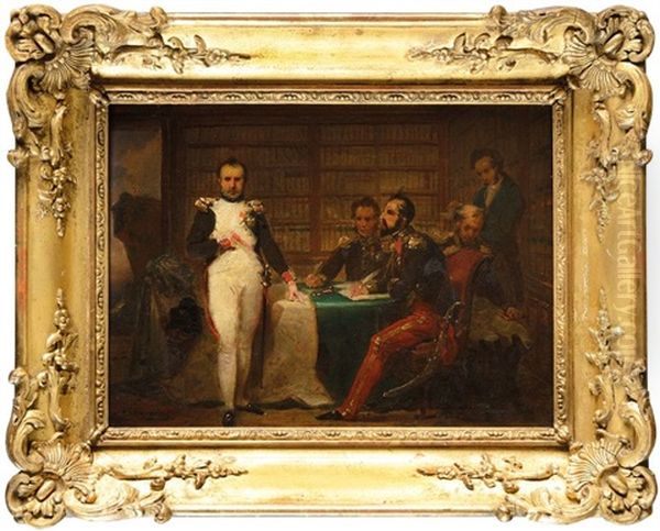 Napoleon Ier Dictant Ses Memoires Aux Generaux Montholon Et Gourgaud En Presence Du Grand-marechal Bertrand Et Du Comte De Las Cases - view 1