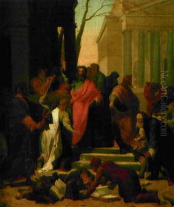 La Predication De Saint Paul A Ephese (after Eustache Le Sueur) by Jean Baptiste Mauzaisse