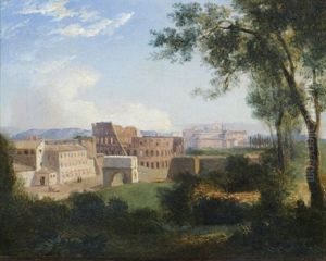 Vue Du Colisee Depuis La Villa Farnese