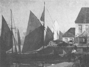 Evening By The Docks by Samuel Herbert Maw