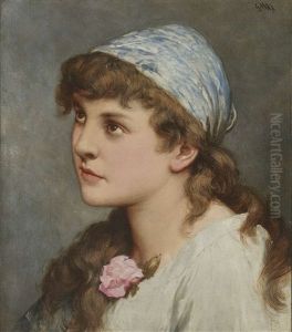 Portrait Of A Girl by Gabriel von Max