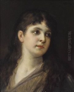 Bildnis Einer Jungen Dame (melancholie) by Gabriel von Max