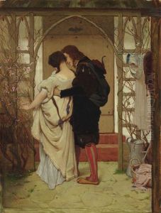 Erster April (faust Und Gretchen Im Garten) by Gabriel von Max
