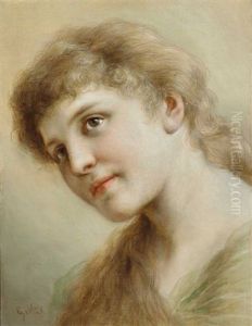Dreiviertelportrait Eines Blonden Jungen Madchens by Gabriel von Max