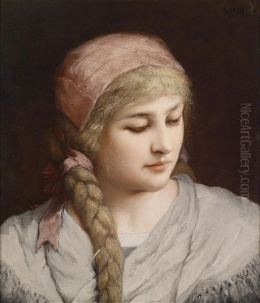 Portrait Einer Jungen Frau Mit Blondem Zopf - view 1