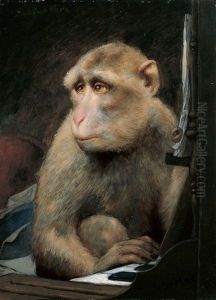 Kleiner Affe Am Klavier by Gabriel von Max