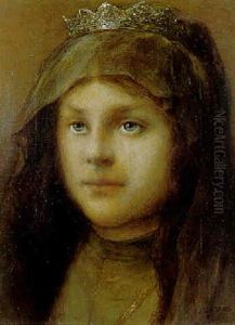 A Young Girl Wearing A Crown And Veil