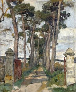 Tor Mit Blick Auf Eine Allee by Edgar Maxence
