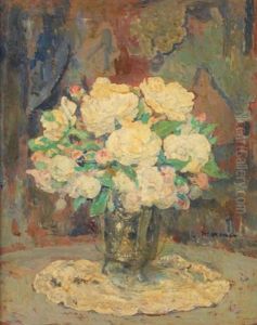 Bouquet De Roses Sur Un Entablement