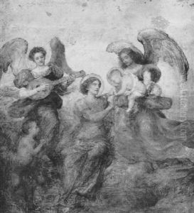 L'enfant Jesus Entoure Des Anges Musiciens L'enfant Jesus Entoure Des Anges Musiciens