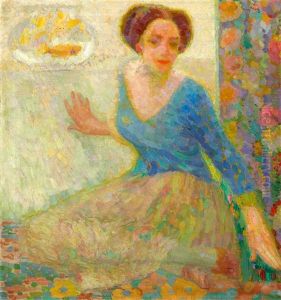 Dame Mit Goldfischglas by Heinz May