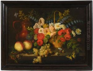 Nature Morte Au Panier Fleuri