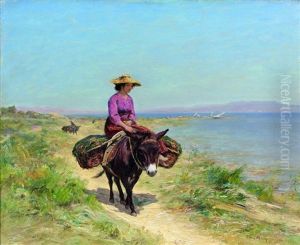 La Porteuse De Poisson, Provence by Theophile Henri Mayan