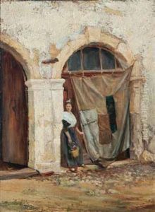 Femme En Habit Provencal Dans Une Ruelle