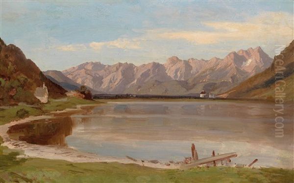 View Of Lake Zell With The Steinerne Meer In The Background And Schlos Prielau - view 1