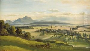 Blick Vom Monchsberg Richtung Liefering, Im Hintergrund Der Hohe Stauffen by Josef Mayburger