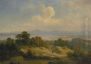 Romantische Seenlandschaft Mit Gebirgshintergrund An Einem Prachtvollen Sommertag by Josef Mayburger