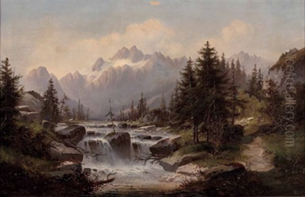Gebirgsfluss (mit Dem Dachstein?) - view 1