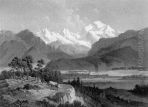 Ziegenhirte Mit -hirtin In Alpenlandschaft Mit See by Josef Mayburger