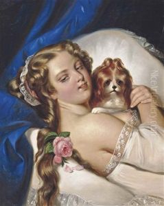In The Boudoir by August Georg Mayer
