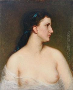 Weibliche Aktbuste Einer Schonen Dunkelhaarigen by August Georg Mayer