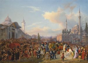 Sultan Mahmud Ii Leaving The Beyazit Mosque, Constantinople