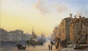 Venise, L'entree Du Canal, Vue Sur Le Rialto