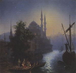 Nachtliche Hafenpartie In Konstantinopel