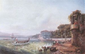 On The Bosphorus by Auguste-Etienne-Francois Mayer