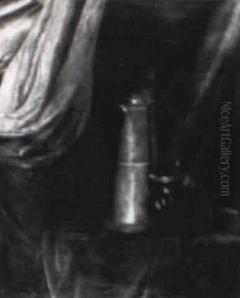 Still Life With Two Steins On A Draped Table - view 1