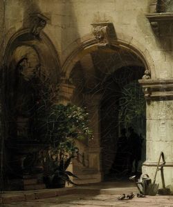 Portaldurchgang Mit Liebespaar Und Tauben by Friedrich Carl Mayer