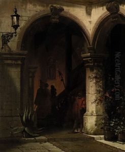 Scharwache Vor Einem Portal Eines Nurnberger Burgerhauses by Friedrich Carl Mayer