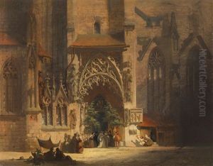 Am Brautportal Der Sebalduskirche In Nurnberg