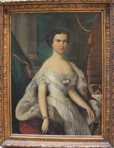 Large Hall Portrait Of Empress Elisabeth Of Austria /hungary (1837-1898) by Johann Nepomuk Mayer