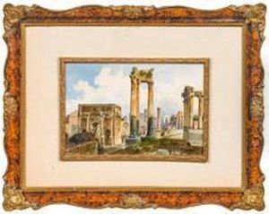 Rom-ansicht Mit Forum Romanum Und Triumphbogen Desseptimius Severus by Antonio Bertaccini