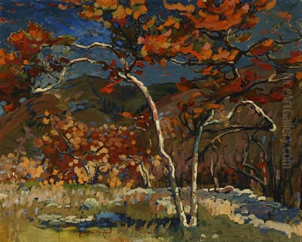 Sycamores In A Mountain Landscape - view 1