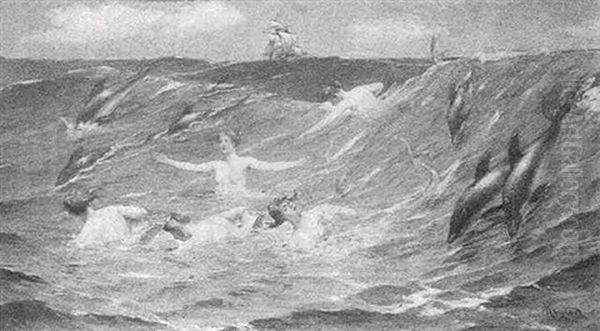 The Alarm - Seascape With Mermaids And Dolphins - view 1